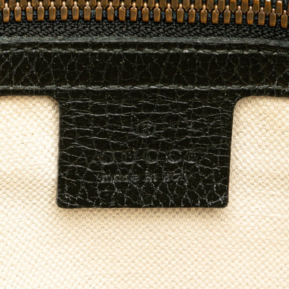 GUCCI Authentic Black Leather Shoulder Bag - Picture 8 of 9